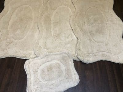 ROMANY GYPSY WASHABLES GERMAN CREAM MEDIUM SIZE MATS THICK SETS OF 4 MATS-RUGS