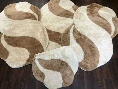 ROMANY GYPSY WASHABLES GERMAN MATS CREAM/BEIGE MATS THICK SETS OF 4 RUGS X
