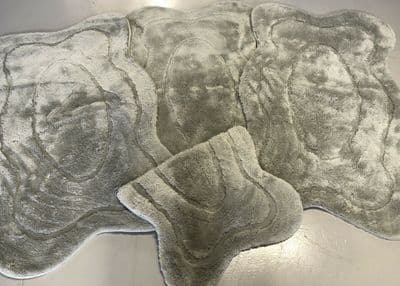 ROMANY GYPSY WASHABLES GERMAN MATS TRAVELLER MATS THICK SETS OF 4 SILVER RUGS X