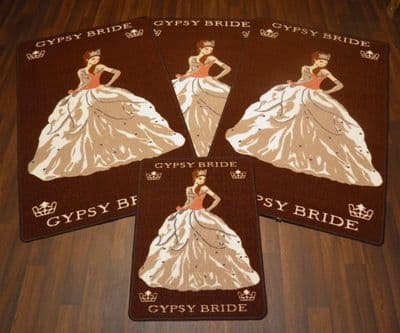 ROMANY GYPSY WASHABLES NEW 2017/18 SET OF 4 MATS/RUGS GYPSY BRIDE BROWN/BEIGES