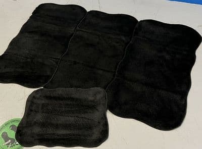ROMANY GYPSY WASHABLES REGULAR SET OF 4 MATS-RUGS THICK BLACK MATS NON SLIP XX