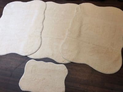 ROMANY GYPSY WASHABLES RUGS CORINA DESIGN SETS OF4 MATS XL SIZES 100X140CM CREAM