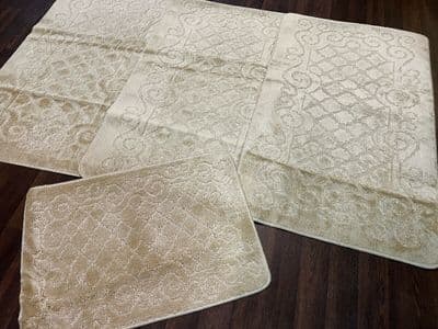 ROMANY GYPSY WASHABLES SET OF MATS SIZE 67X110CM BEIGE RUGS NON SLIP TOURER SALE