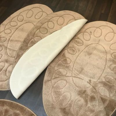 ROMANY GYPSY WASHABLES  SETS OF TOURER SIZES 67X110CM MATS-RUGS BEIGE/BROWN