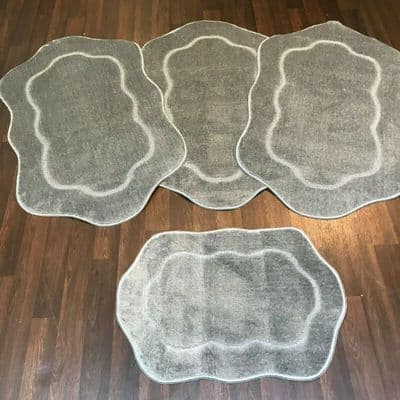 ROMANY GYPSY WASHABLES  SETS OF TOURER SIZES 67X110CM MATS-RUGS SILVER-GREY