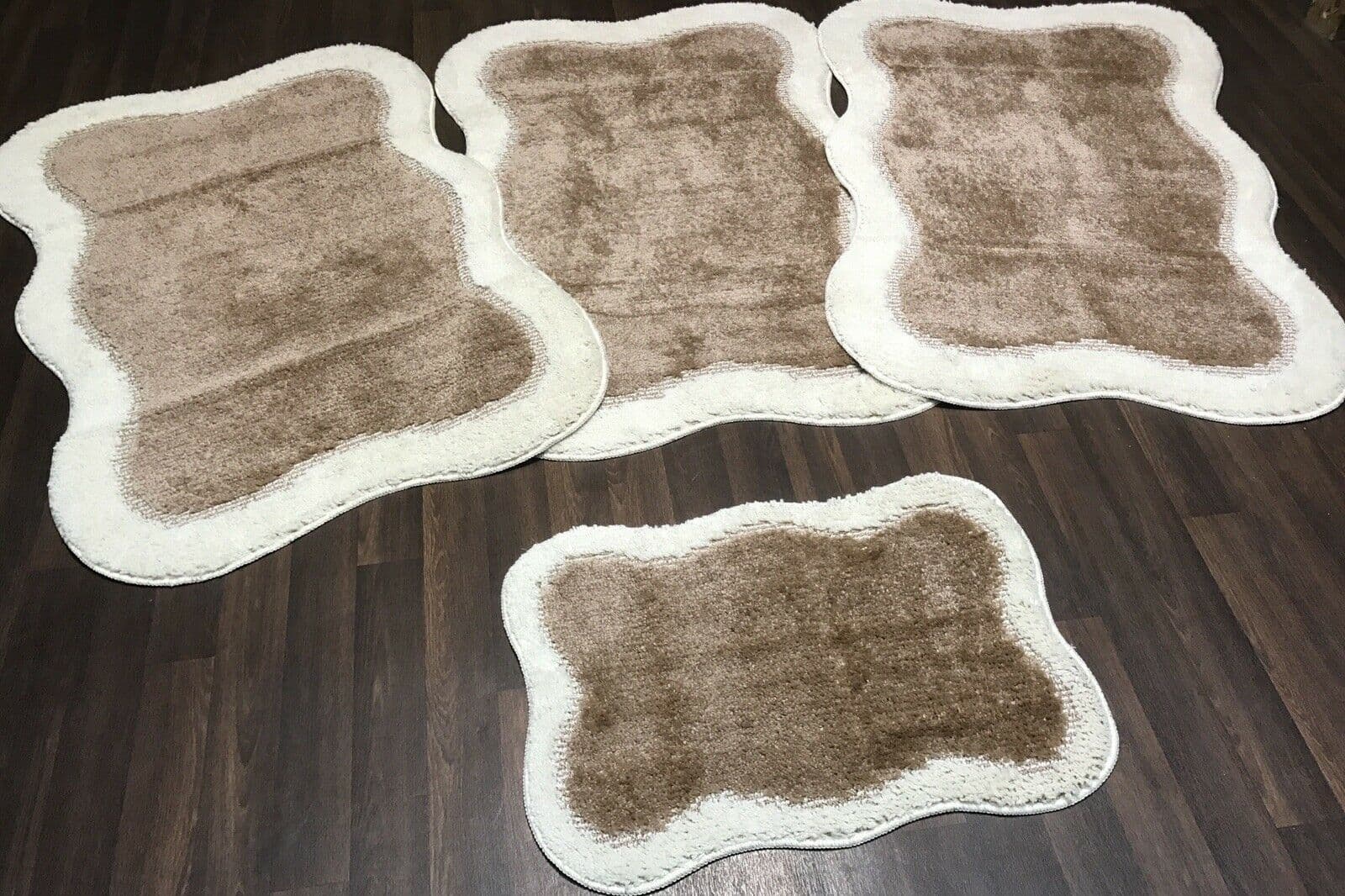X Romany Gypsy Washables 66x120cm 4er Set Matten Silbergrau Rutschfest