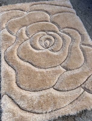 ROMANY NON WASHABLES CHALLET ROSE RUG-MAT 3D CREAM WOVEN LARGE SIZE 160x230CM XX