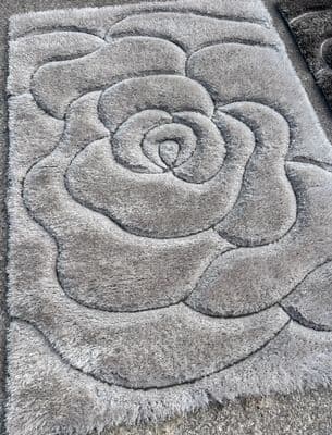 ROMANY NON WASHABLES CHALLET ROSE RUG-MAT 3D SILVER WOVEN LARGE SIZE 160x230CM X