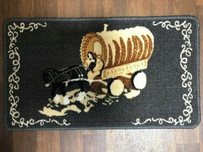 ROMANY WASHABLE SPARE DOORMATS NON SLIP 40X70CM WAGON&HORSE GREY GYPSY ROAD