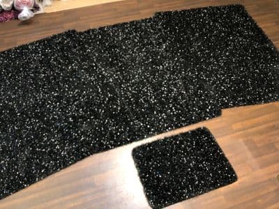 ROMANY WASHABLES 120x160CM XXLARGE SIZE SPARKLE SET OF 4  MATS GEL BACK BLACK
