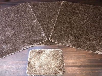ROMANY WASHABLES 120x160CM XXLARGE SIZE SPARKLY SETS OF 4 DK BEIGE MATS GEL BACK