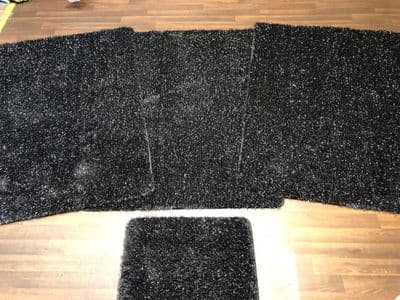 ROMANY WASHABLES 120x160CM XXLARGE SIZES SPARKLY SET OF 4  MATS GEL BACK BLACK