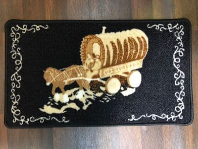 ROMANY WASHABLES DOORMAT NON SLIP 40X70CM WAGON AND HORSE GOOD QUALITY BLACK