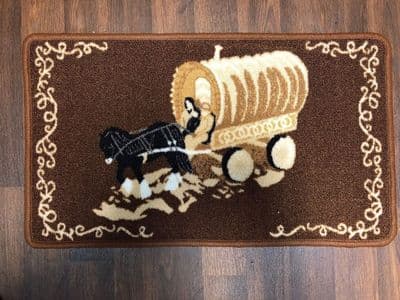 ROMANY WASHABLES DOORMAT NON SLIP 40X70CM WAGON AND HORSE GOOD QUALITY BROWN