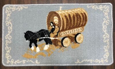 ROMANY WASHABLES DOORMAT NON SLIP 40X70CM WAGON AND HORSE GOOD QUALITY SILVER