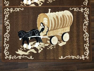 ROMANY WASHABLES DOORMATS NON SLIP 40X70CM WAGONS AND HORSE QUALITY DARK BEIGES