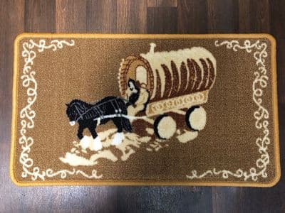 ROMANY WASHABLES DOORMATS NON SLIP 40X70CM WAGONS AND HORSE QUALITY DARK BEIGES