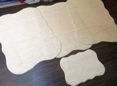 ROMANY WASHABLES MATS SET NON SLIP SUPER THICK RUGS CREAM GYPSY MATS/RUGS X
