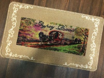 ROMANY WASHABLES SPARE DOORMATS NON SLIP 40X70CM WAGON&HORSE BEIGE GYPSY ROAD