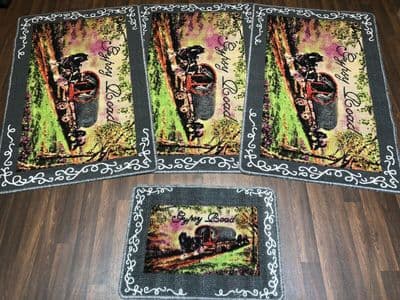 ROMANY. GYPSY WASHABLES NEW 2019 SETS OF 4 MATS DARK GREY NON SLIP GYPSY ROAD