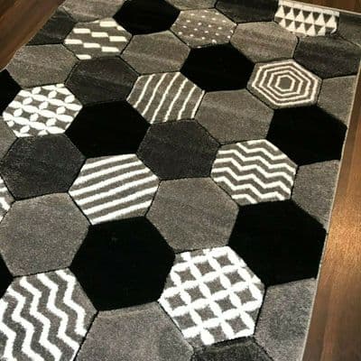 Rugs Approx 6x4ft 120cmx160CM Carved Rugs Top Quality GreyBlack Nice Designs