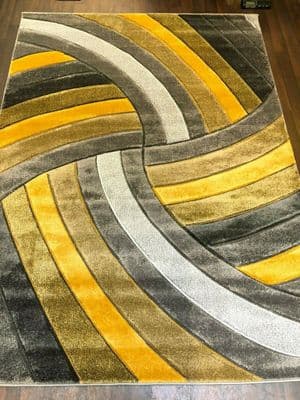 Rugs Approx 8x6ft 180x240CM Carved Top Quality Grey-Yellow New Designs XXLARGE