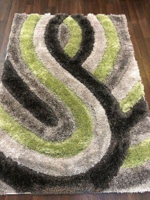 RUGS HAND CARVED APPROX 6FTX4FT 120X170CM GREY/GREEN TOP QUALITY PUFFY  RUGS X