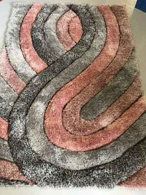 RUGS HAND CARVED APPROX 6FTX4FT 120X170CM GREY-PINK TOP QUALITY PUFFY  RUGS X X