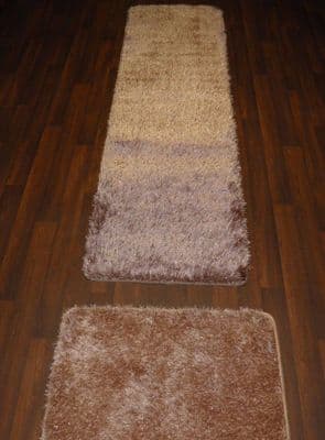 Runner 60x220cm Aprox 7ft +mat 50x70cm Set Of 2 Washables Gypsy Mats Beige/Gold