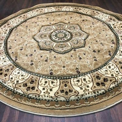 STUNNIG 150X150CM CIRCLE RUGS WOVEN BACK HAND CARVED BEIGES NEW RANGE RUGS/MATS