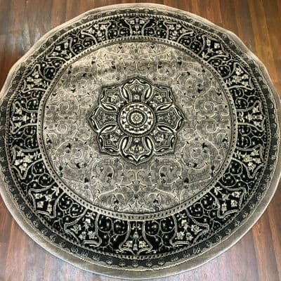STUNNIG 150X150CM CIRCLE RUGS WOVEN BACK HAND CARVED GREY NEW RANGES RUGS-MATS