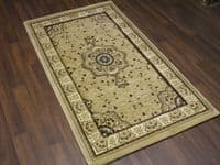 Woven Backed Beige/Ivory Traditional Carved Rug 80cm x 140cm Approx 5x3 Top Quality