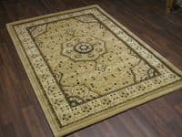 Woven Backed Beige Traditional Carved Rug 120cm x 170cm Approx 6x4 Top Quality