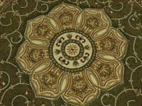 Woven Backed Circle Green Traditional Carved Rug 150cm x 150cm Circular Top Quality