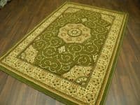 Woven Backed Green Traditional Carved Rug 120cm x 170cm Approx 6x4 Top Quality
