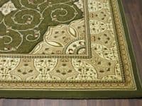 Woven Backed Green Traditional Carved Rug 160cm x 230cm Approx 8x5 Top Quality
