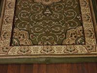 Woven Backed Green Traditional Carved Rug 80cm x 140cm Approx 5x3 Top Quality
