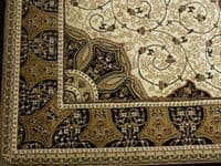Woven Backed Ivory/Black Traditional Carved Rug 120cm x 170cm Approx 6x4 Top Quality