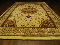Woven Backed Ivory/Red Traditional Carved Rug 120cm x 170cm Approx 6x4 Top Quality