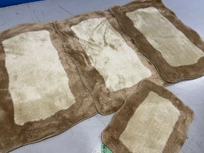 X ROMANY GYPSY WASHABLES GERMAN MATS BEIGE-BROWN MATS THICK SETS OF 4 RUGS XX