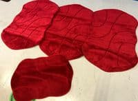 X ROMANY GYPSY WASHABLES NICE NON SLIP SETS OF 4 MATS-RUGS RED TOURER SIZE SALEX