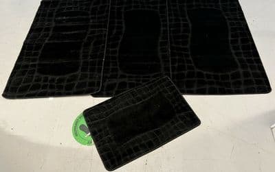X ROMANY GYPSY WASHABLES NON SLIP SETS OF 4 MATS-RUGS BLACK STUNNING RUGS XX