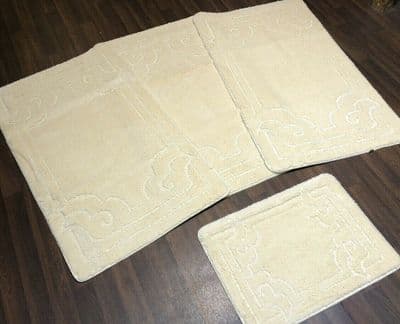 X ROMANY WASHABLE TRAVELLERS MATS SET NON SLIP SUPER THICK RUGS CREAM GYPSY MATS