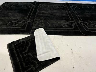 X ROMANY WASHABLES TRAVELLER MATS SET 4 NON SLIP TOURER SIZE THICK BLACK RUGS XX