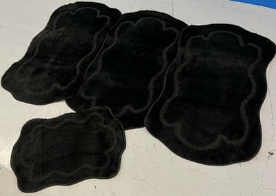 X ROMANY WASHABLES TRAVELLER MATS SET OF 4 NON SLIP TOURER SIZE THICK MATS BLACK