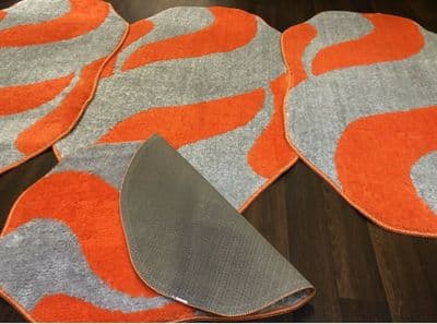 XL ROMANY WASHABLES MATS NON SLIP 100X140CM SIZE LARGE GREY-ORANGE GYPSY RUGS X