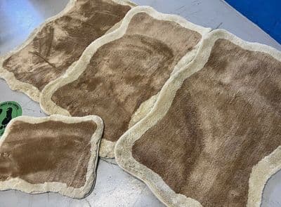 XROMANY GYPSY WASHABLES GERMAN MATS TRAVELLER MATS THICK SETS OF 4 BEIGE RUGS X