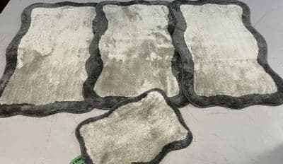 XX ROMANY GYPSY WASHABLES GERMAN MATS SILVER/GREY MATS THICK SETS OF 4 RUGS XX