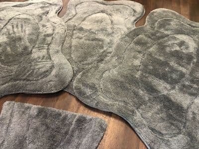 XX ROMANY GYPSY WASHABLES GERMAN MATS TRAVELLER MATS THICK SETS OF 4 GREY RUGS X