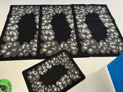 XXROMANY GYPSY WASHABLES 2022 NEW DESIGN SET OF 4 MATS/RUG SILVER NON SLIP LARGE